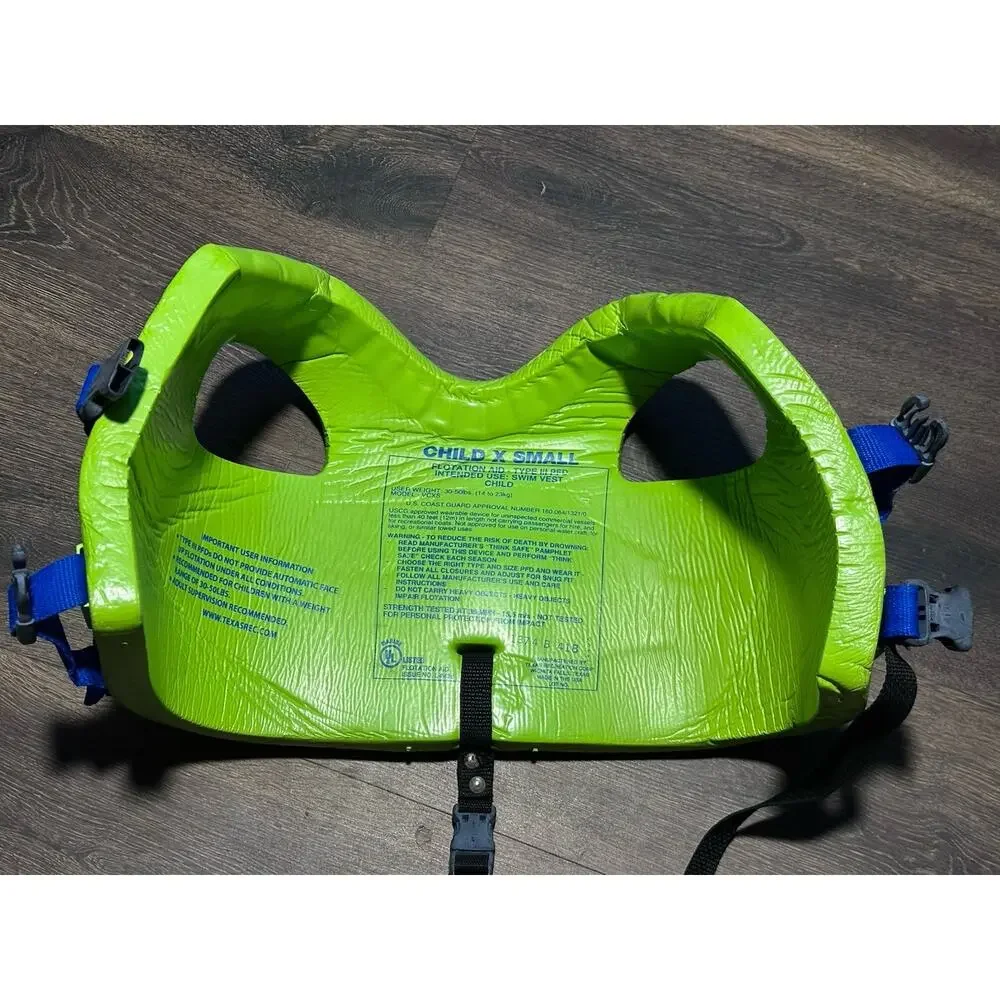 TRC Recreation Super Soft Child Life Jacket Swim Vest SZ XS Green Turtle 30-50lb